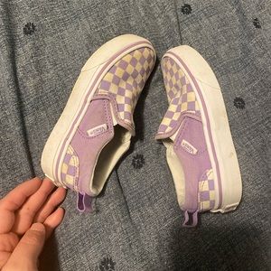 Vans girls shoes size 11c color white and purple.